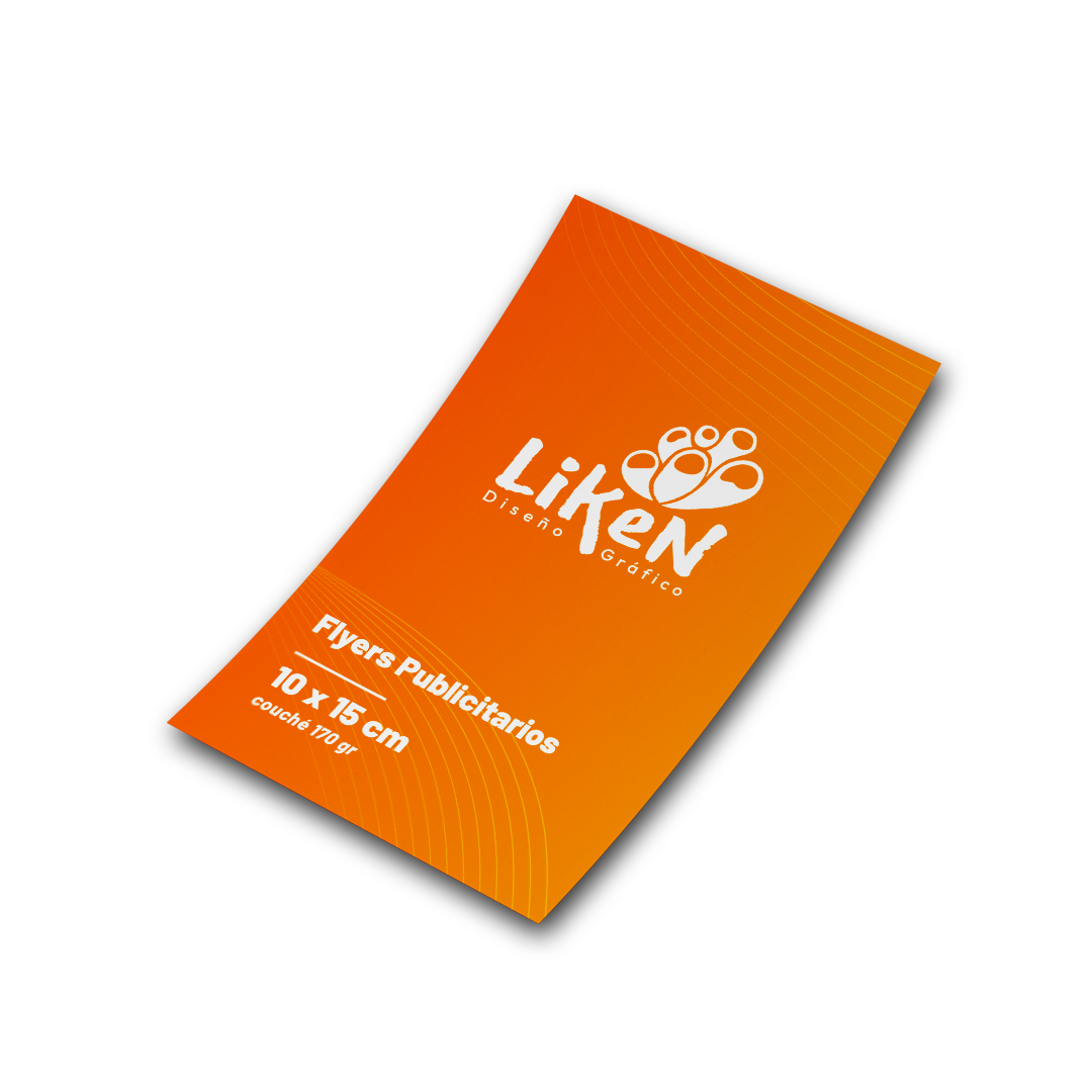 Flyers Publicitarios 10 x 15 cm couché 170 gr